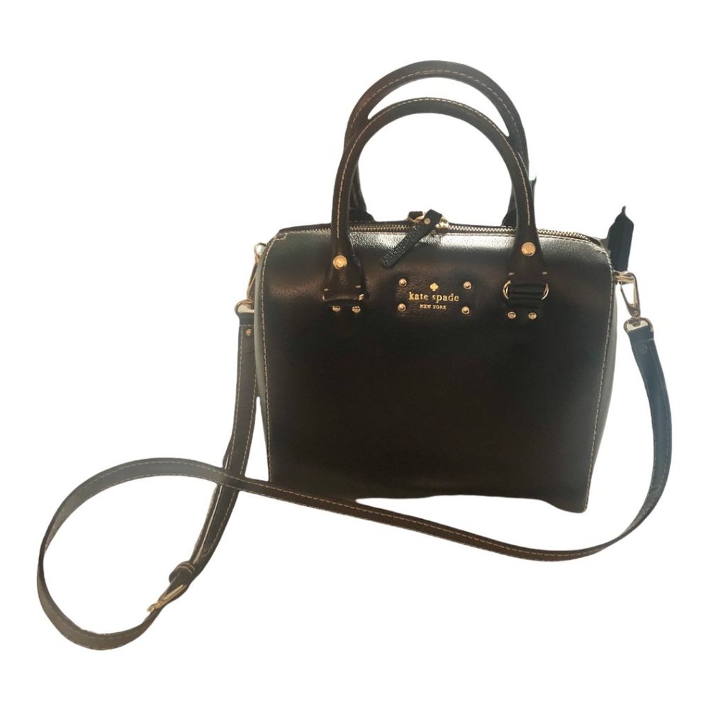 Kate Spade, Wellesley Alessa, Black leather, bucket style handbag